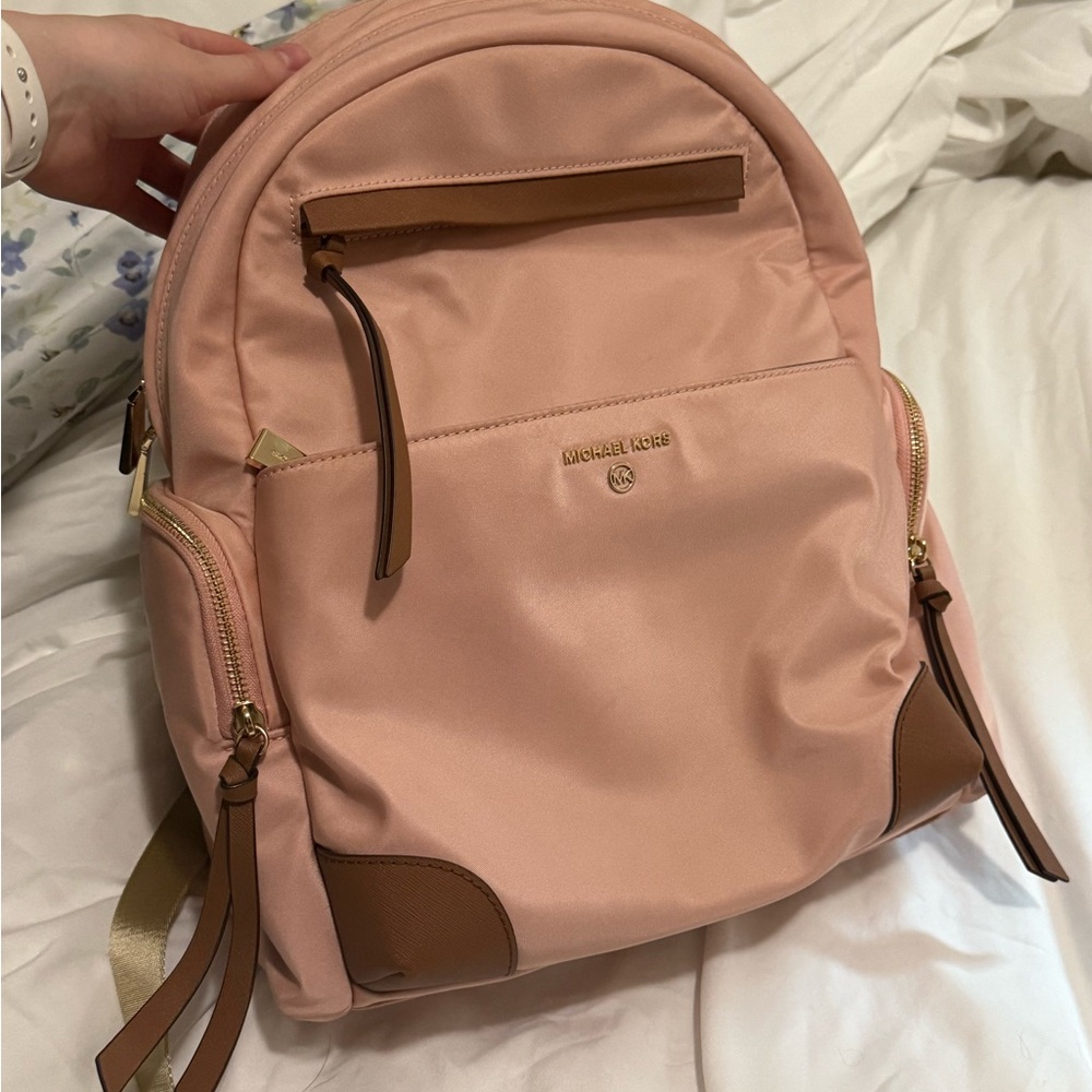 Michael Kors Blush Pink and Brown Backpack